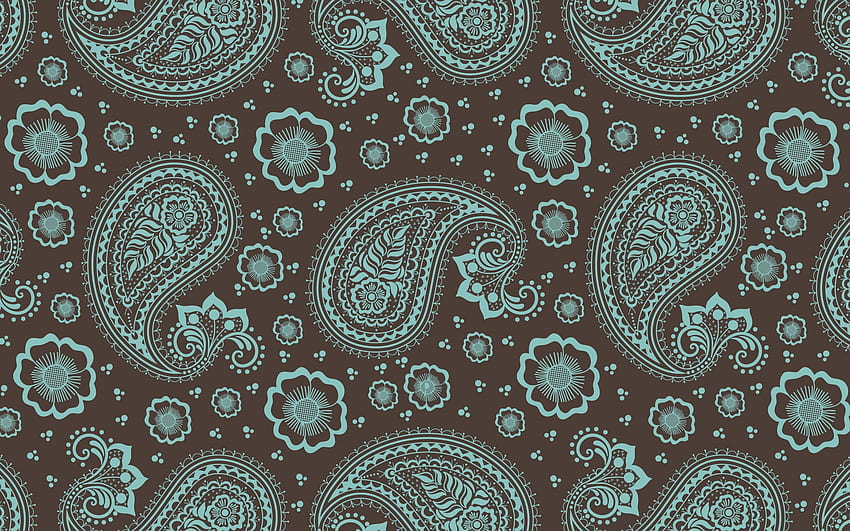 brown paisley background, paisley patterns, floral patterns, background with flowers, colorful paisley background, retro paisley patterns, retro floral background for with resolution . High Quality HD wallpaper