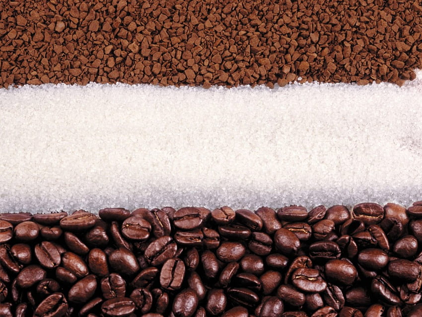 กากกาแฟ กาแฟ น้ำตาล เมล็ดกาแฟ กาแฟ กาแฟและน้ำตาล วอลล์เปเปอร์ HD