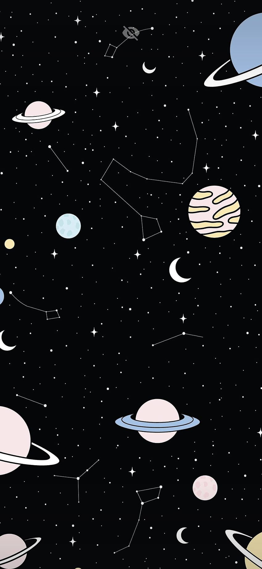 dibujos animados del espacio, planetas de dibujos animados fondo de pantalla del teléfono