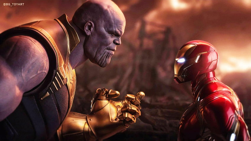 Iron Man gegen Thanos HD-Hintergrundbild