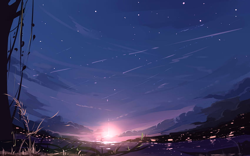Anime Background Night, Anime Evening HD wallpaper