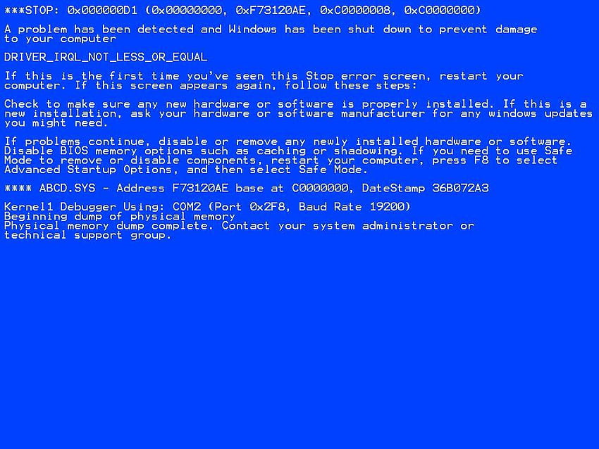 BSoD, 죽음의 블루 스크린 HD 월페이퍼