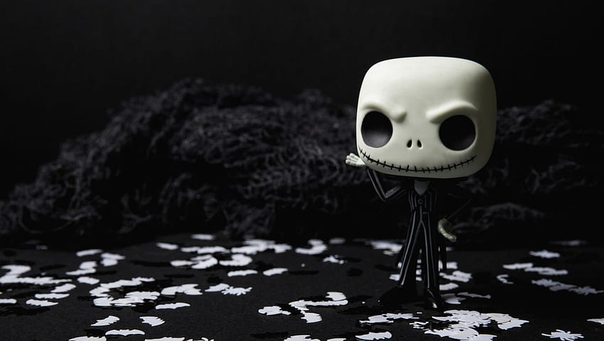 Straszna czaszka Lalka Halloween Przerażający laptop Tapeta HD