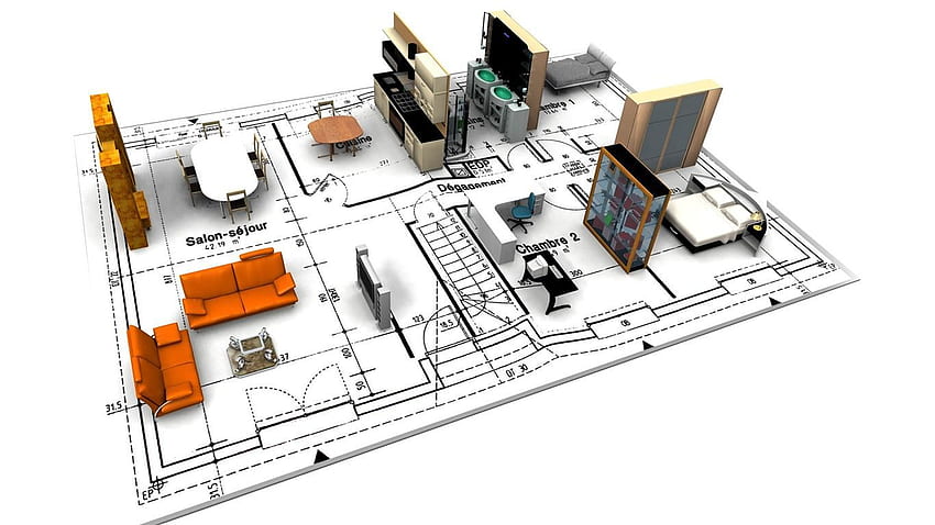3D 建築図面。 次へ 3D 建築設計 2 3 説明 3D。 建築, 建築設計, 建築 高画質の壁紙