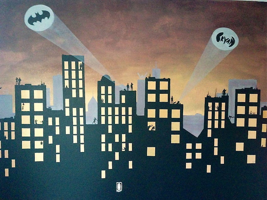Gotham City Background, Cartoon Skyline HD wallpaper | Pxfuel