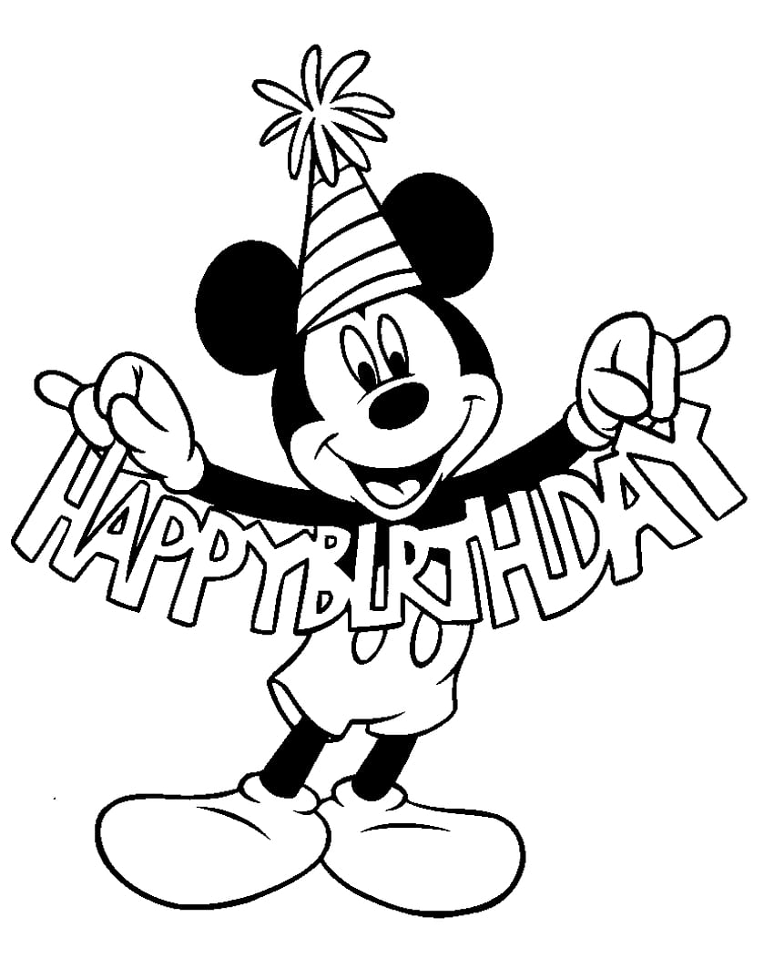 mickey mouse birtay coloring pages HD phone wallpaper
