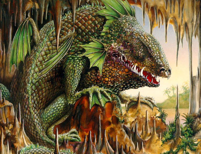 Big Lizard, groß, Eidechse, grün HD-Hintergrundbild