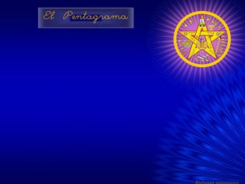 El Pentagrama, biru, pentagram, emas, sudut Wallpaper HD