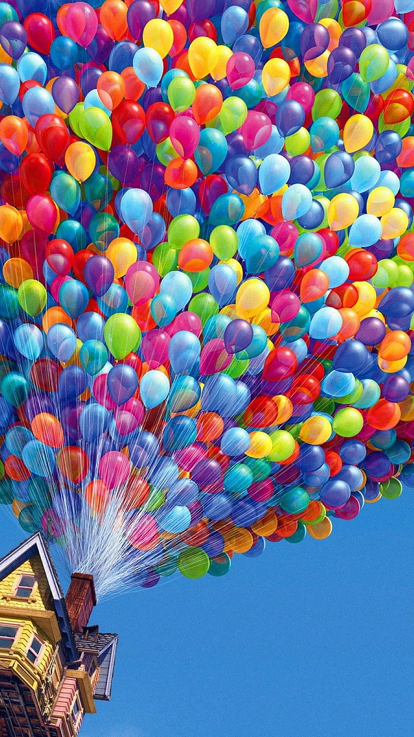 Colorful Balloons House Up Movie Android, Цветни балони HD тапет за телефон