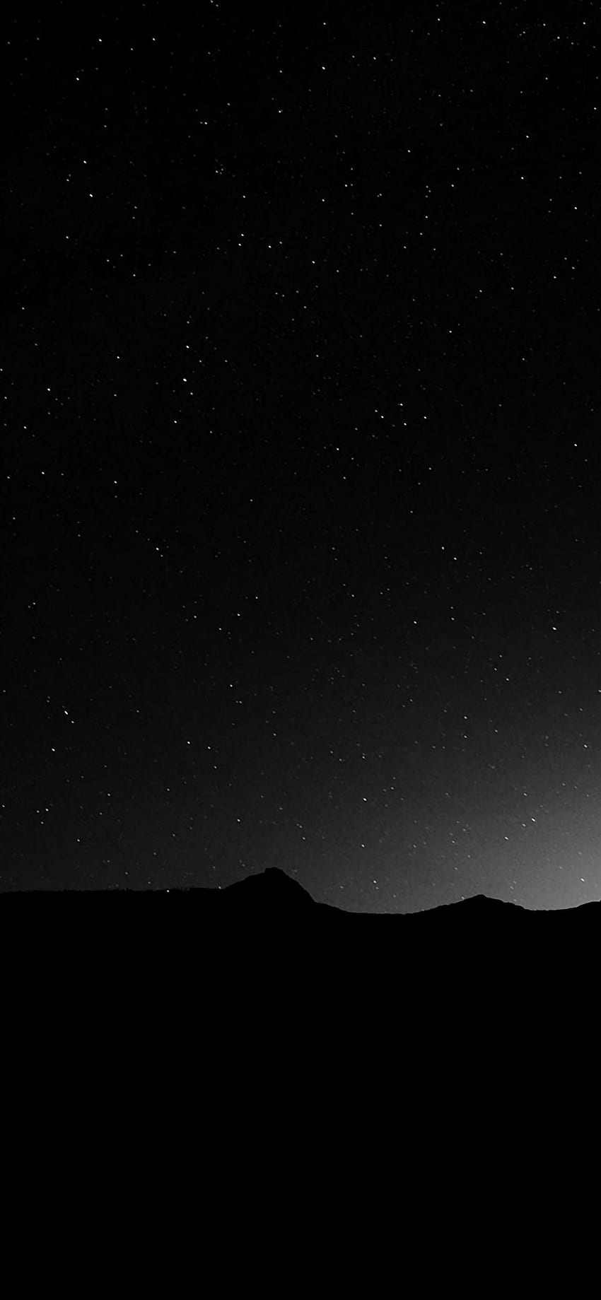 Тъмно нощно небе, тиха широка планинска звезда, блестяща iPhone, телефон с тъмно небе HD тапет за телефон