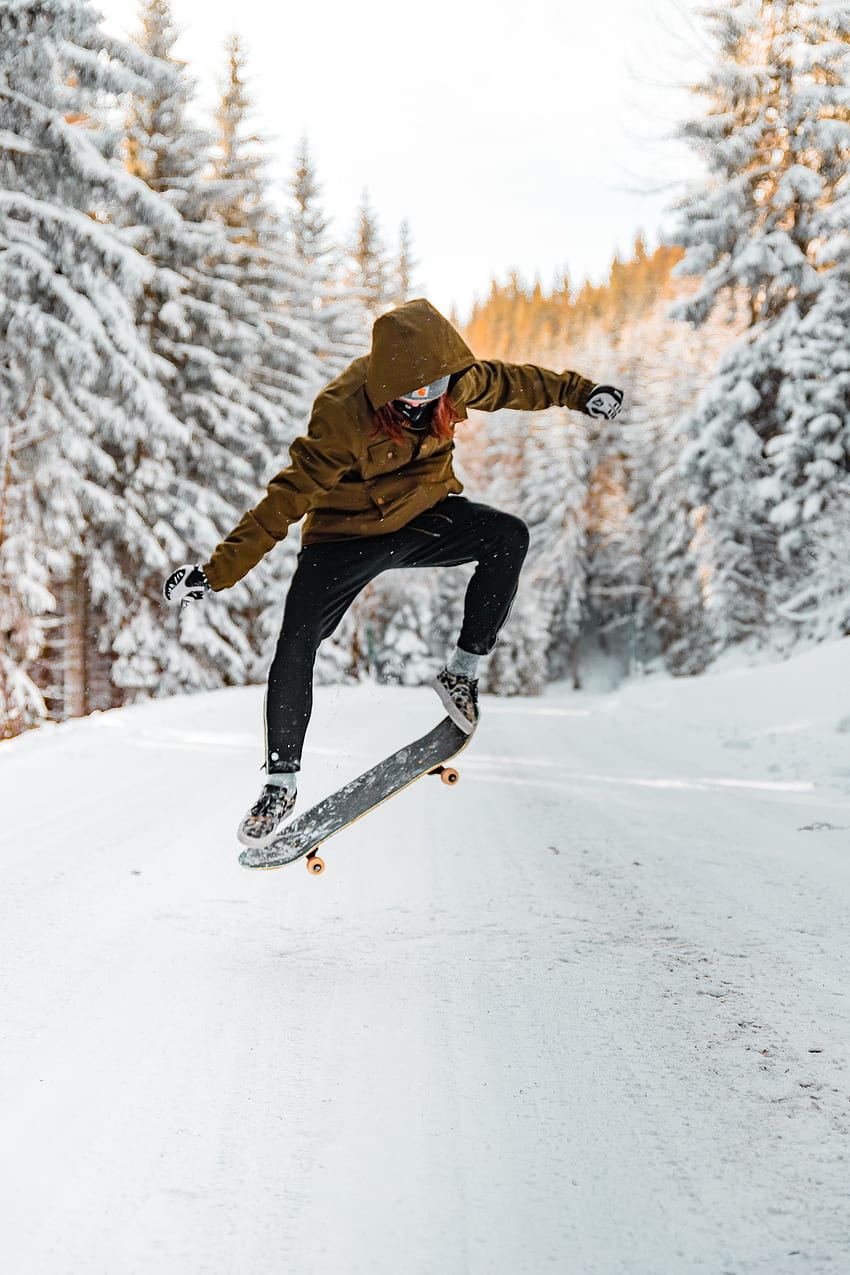 Sports, Winter, Snow, Bounce, Jump, Trick, Skateboard, Skateboarder HD ...