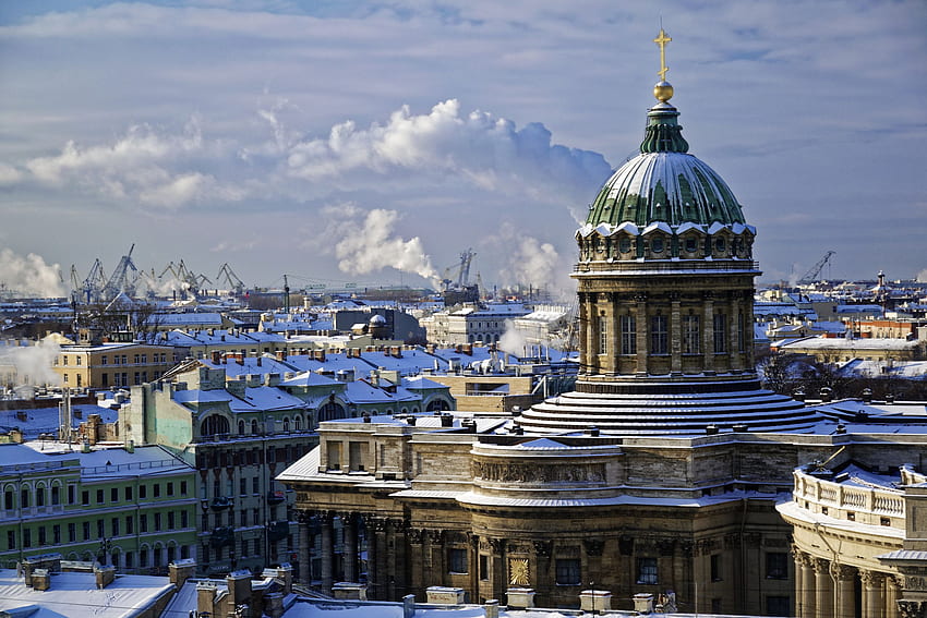 St. Petersburg im Winter 2018 in den Städten HD-Hintergrundbild