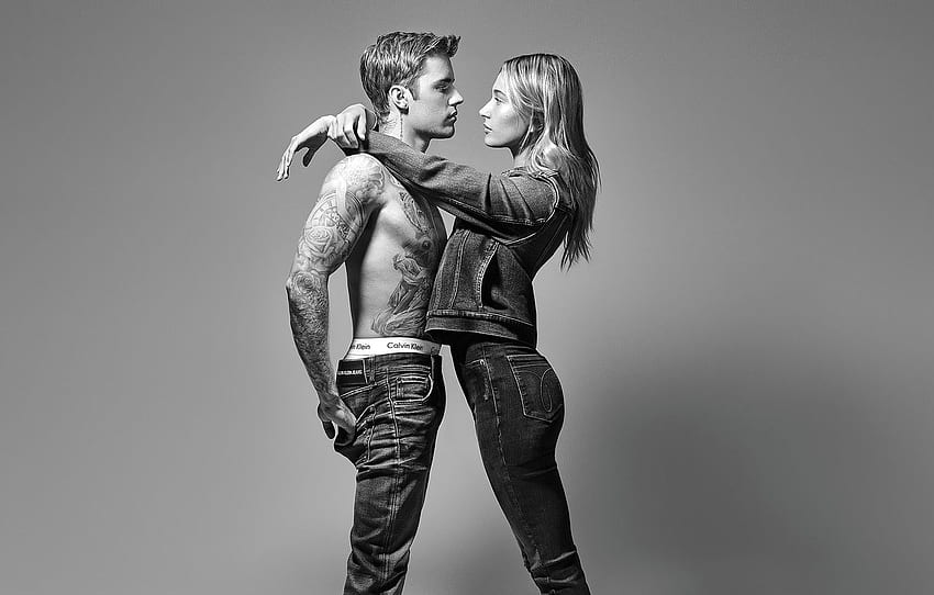 girl, , guy, lovers, Justin Bieber, Calvin Klien HD wallpaper