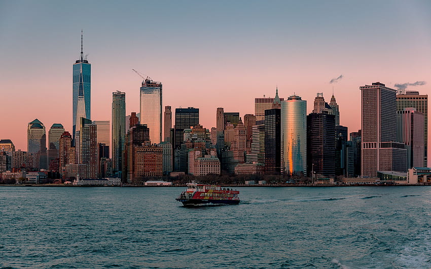 Lower Manhattan Sunset Resolution , City , , and Background HD wallpaper