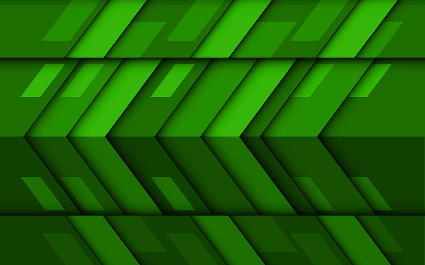 setas verdes, design de material, criativo, formas geométricas, pirulito, setas, design de material verde, tiras, geometria, fundo verde para com resolução. Alta qualidade papel de parede HD