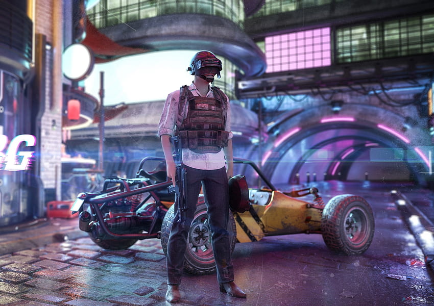 Cyberpunk, PUBG, video game, 2019 HD wallpaper