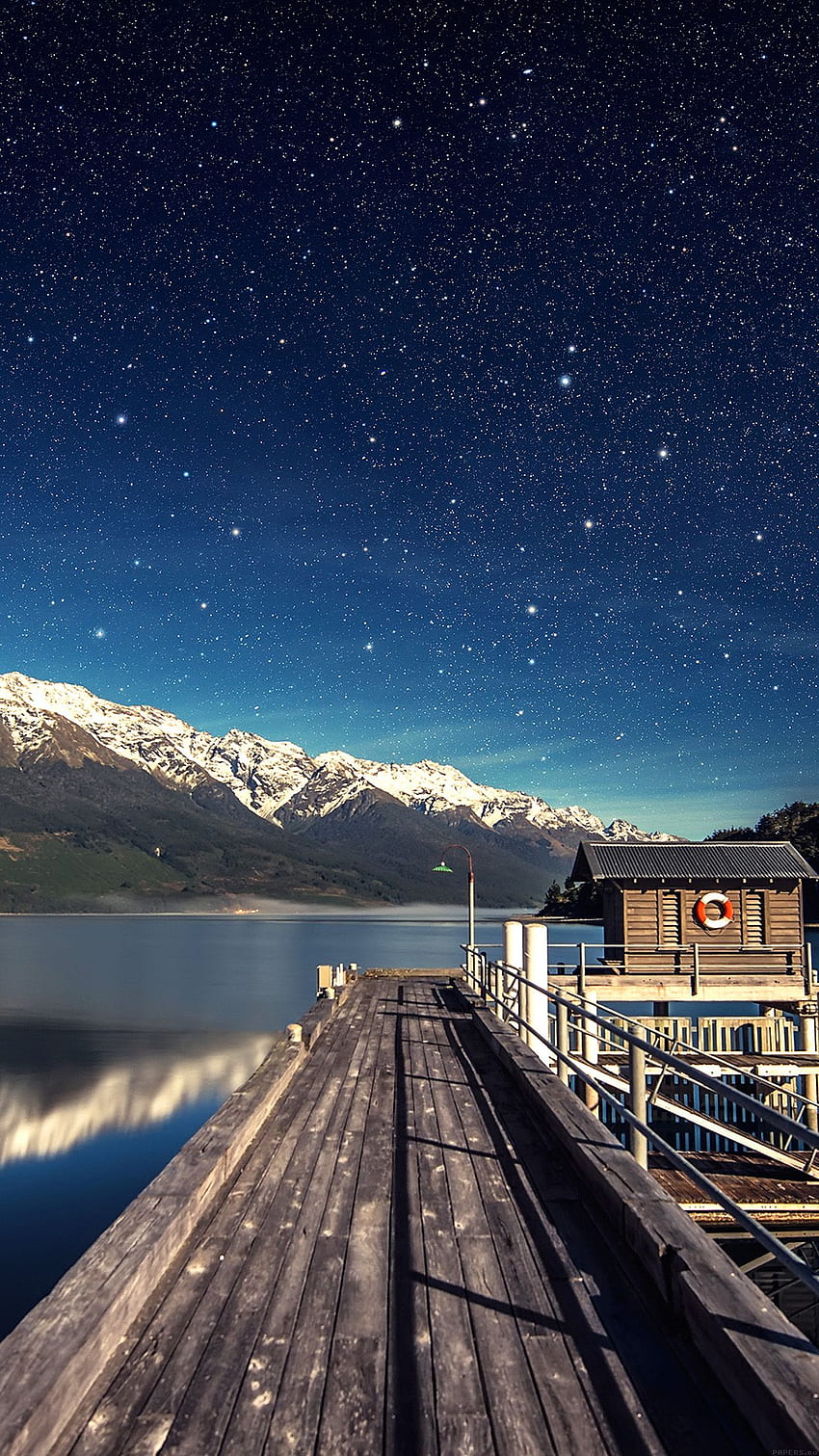 iPhone 6 - star shiny lake sky space boat HD phone wallpaper