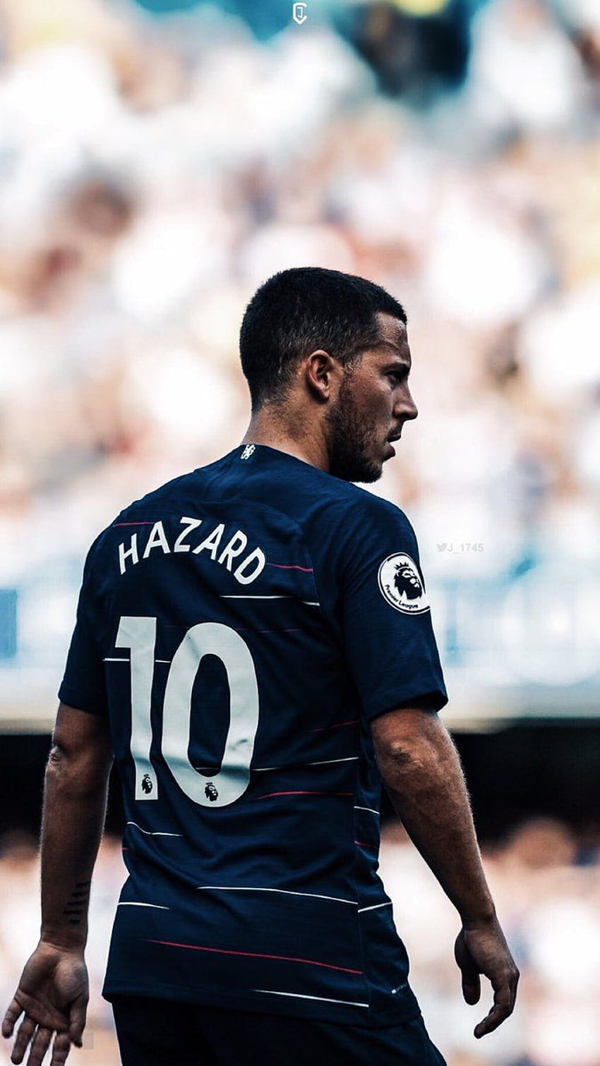 Men's blue long-sleeved jersey shirt, Eden Hazard, Chelsea FC, selective  coloring, men HD wallpaper