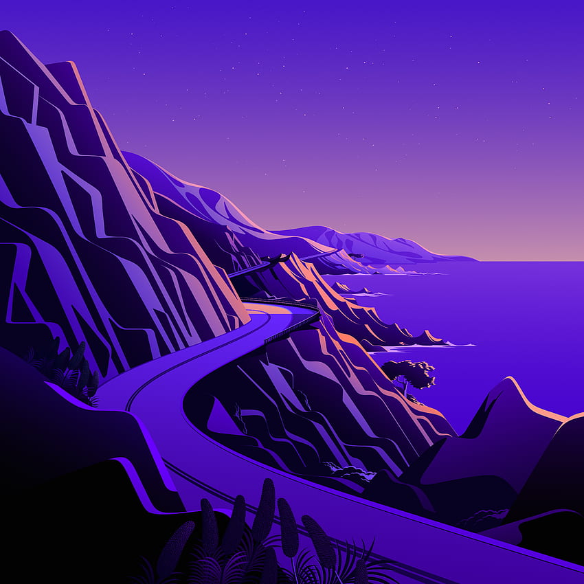 macOS Big Sur 11.0.1 incluye aún más novedades, aquí, Cartoon Mountains fondo de pantalla del teléfono
