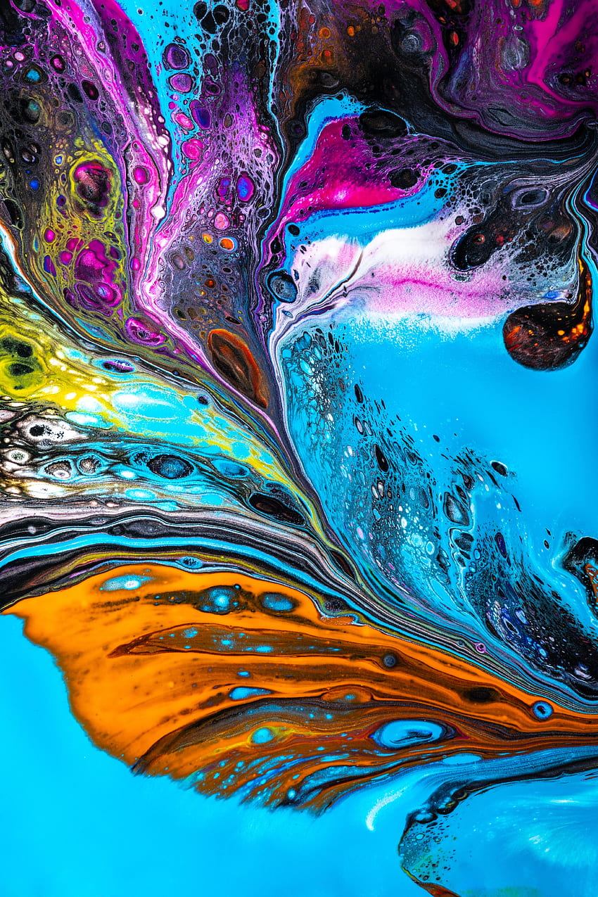 Abstract, Divorces, Multicolored, Motley, Paint, Mixing HD phone ...