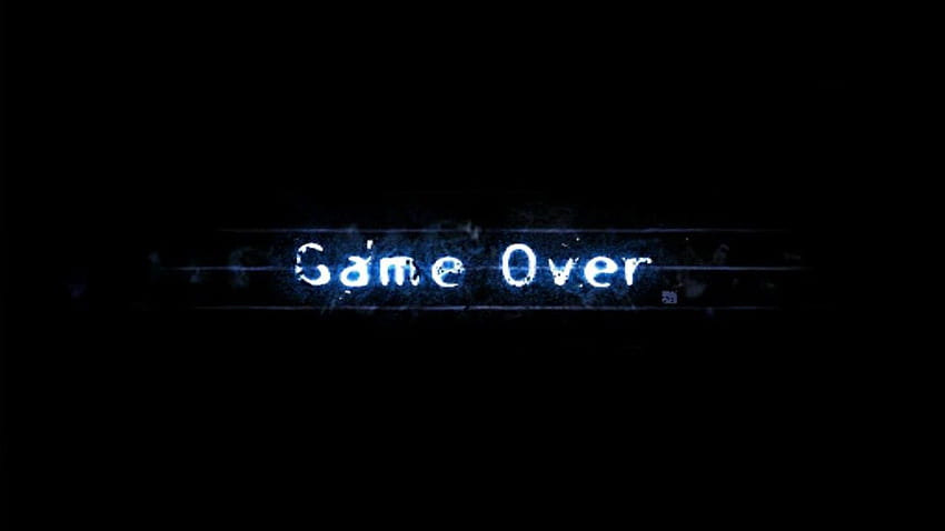 Game Over black background ., Dark Blue Gaming HD wallpaper