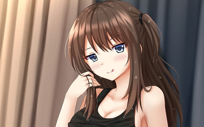 Brünette, Anime-Girl, Model, heiß HD-Hintergrundbild