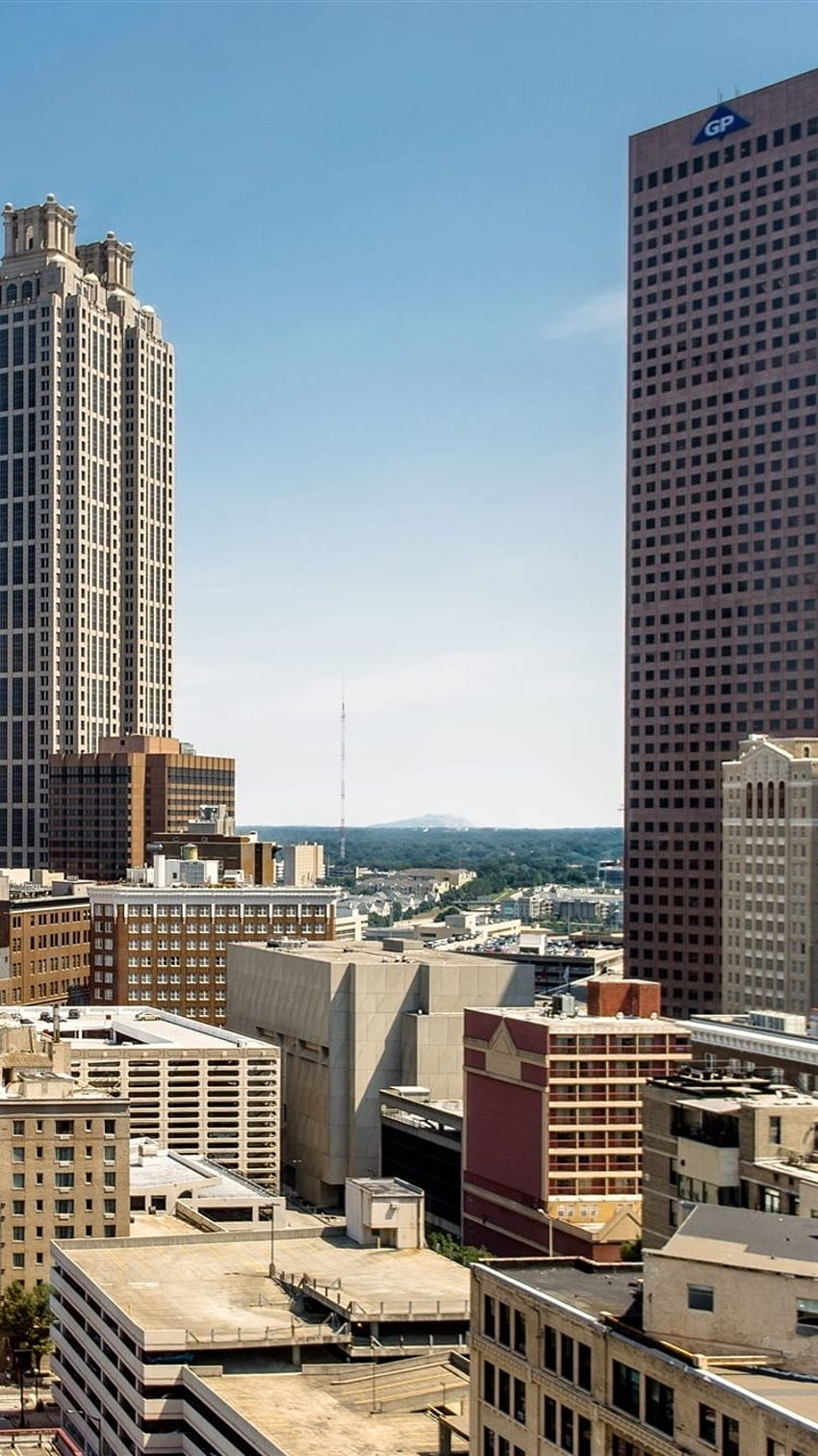 Атланта, Джорджия, САЩ, небостъргач, сграда, къща, град HD тапет за телефон