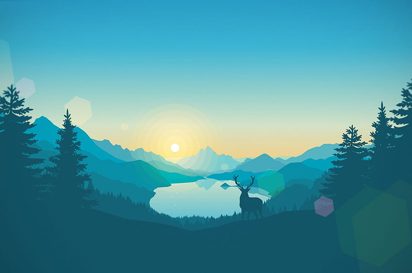 Firewatch, Deer, Forest, Night para Chromebook Pixel fondo de pantalla