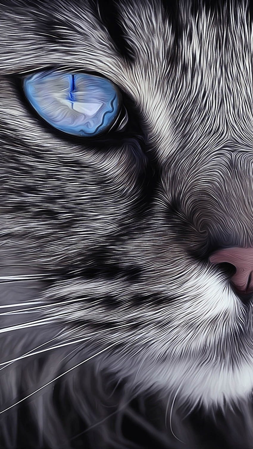 WYGAŚNIĘTY eRiC o sztuce zwierząt. Portrety kotów, Kot, Rysunek kota, Kot i Tygrys Tapeta na telefon HD
