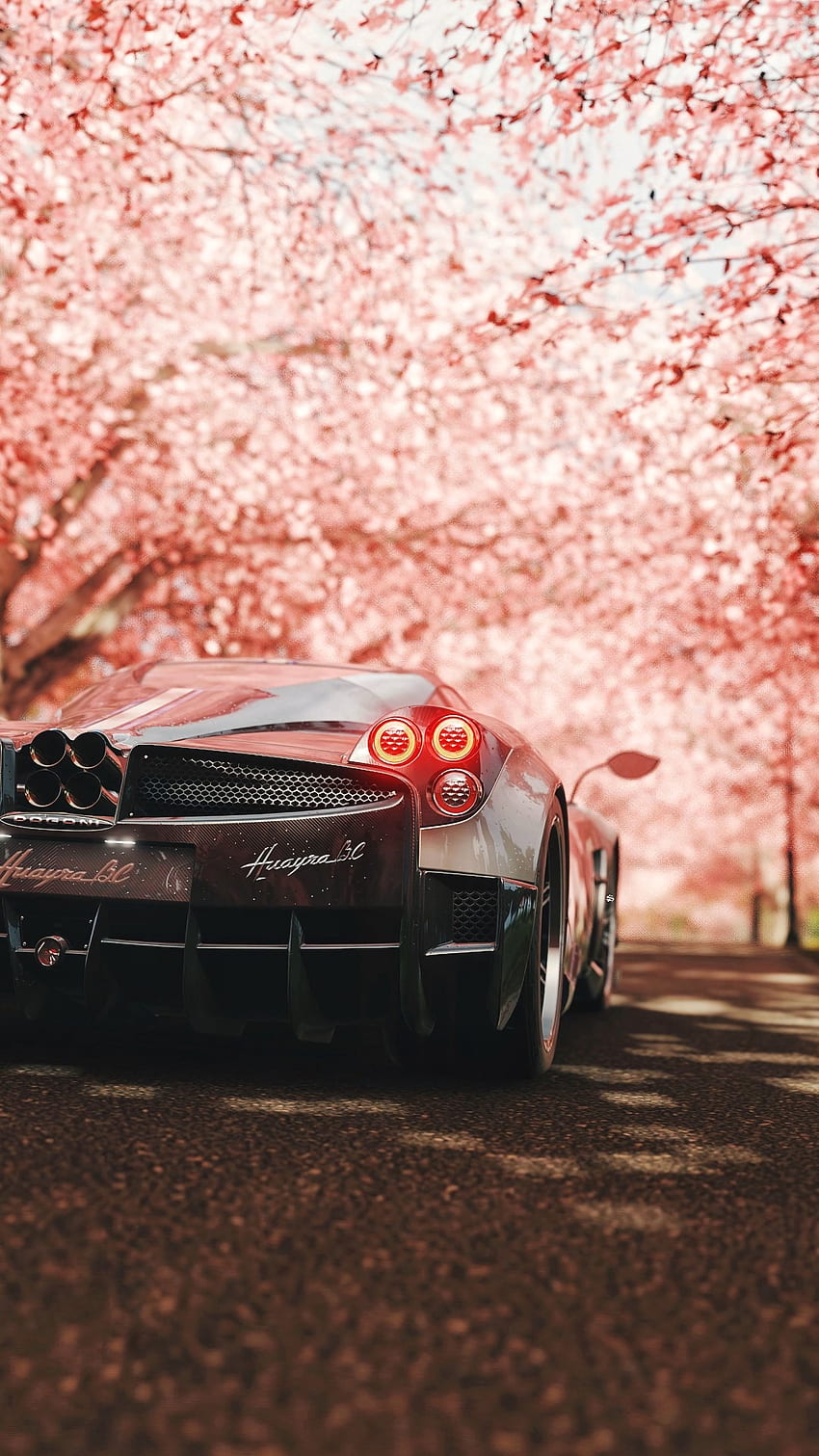 Sport, Sakura, Pagani, Autos, Sportwagen, Rückansicht, Rückansicht, Supersportwagen, Pagani Huayra HD-Handy-Hintergrundbild