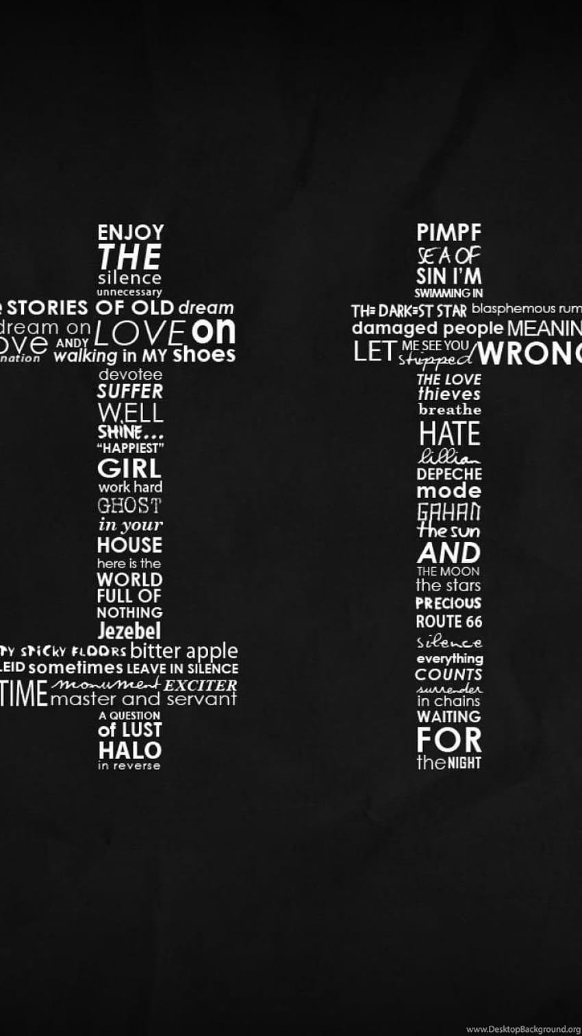 Musik Text Typografie Graustufen Songtext Depeche Mode . Hintergrund HD-Handy-Hintergrundbild