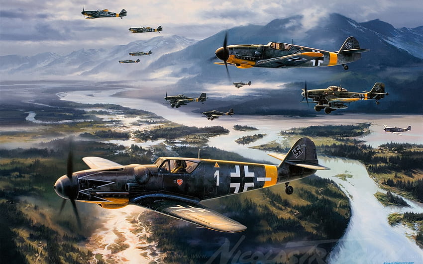 Messerschmitt, Messerschmitt Bf 109, Seconda Guerra Mondiale, Germania, Militare, Aereo, Aereo militare, Luftwaffe, Aereo / e Mobile ... Sfondo HD
