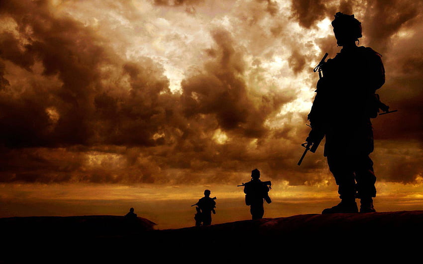 Top 71 des silhouettes - Spot d'arrière-plan, soldat silhouette Fond d'écran HD