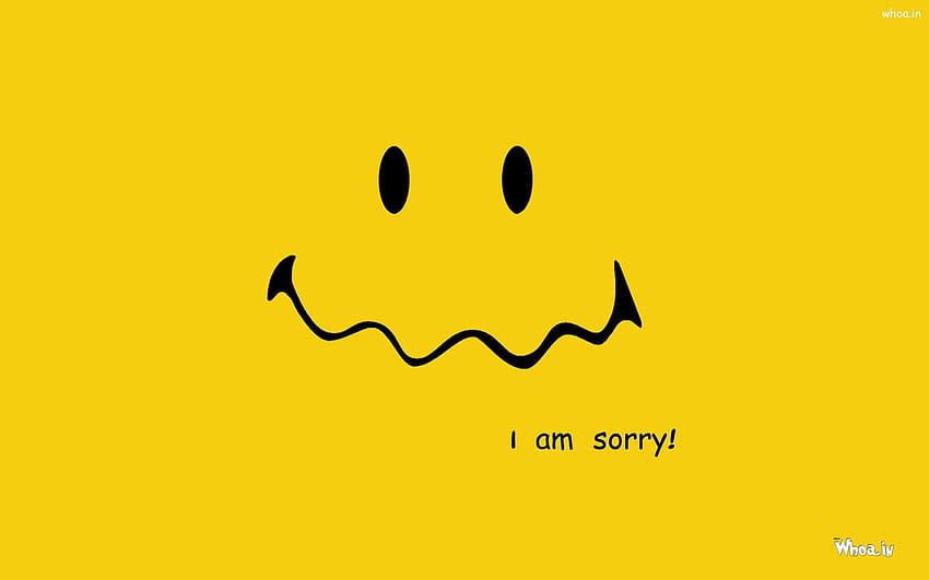 Sad Face Say I Am Sorry With Yellow Background HD wallpaper