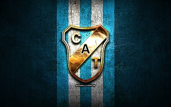 Tigre FC, golden logo, Primera Nacional, red metal background, football ...