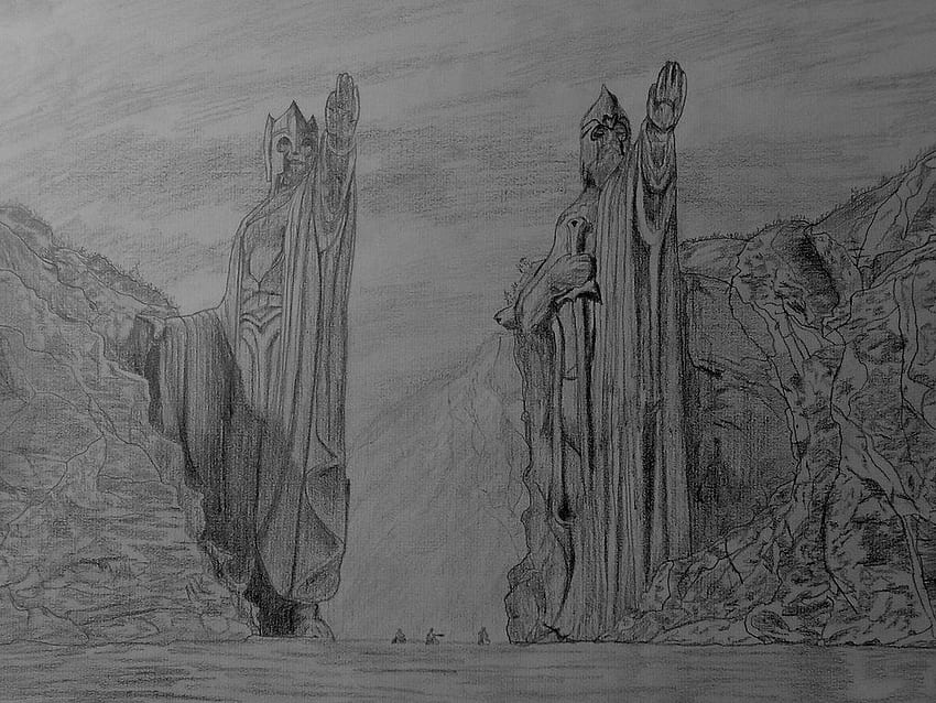 Disegni del paesaggio del Signore degli Anelli e Minas Tirith - Disegno del Signore degli Anelli Minas Tirith - e Sfondo HD