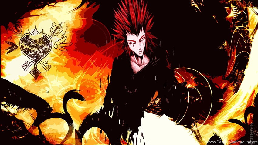 Fire Gamers Axel Kingdom Hearts Ii Background HD wallpaper