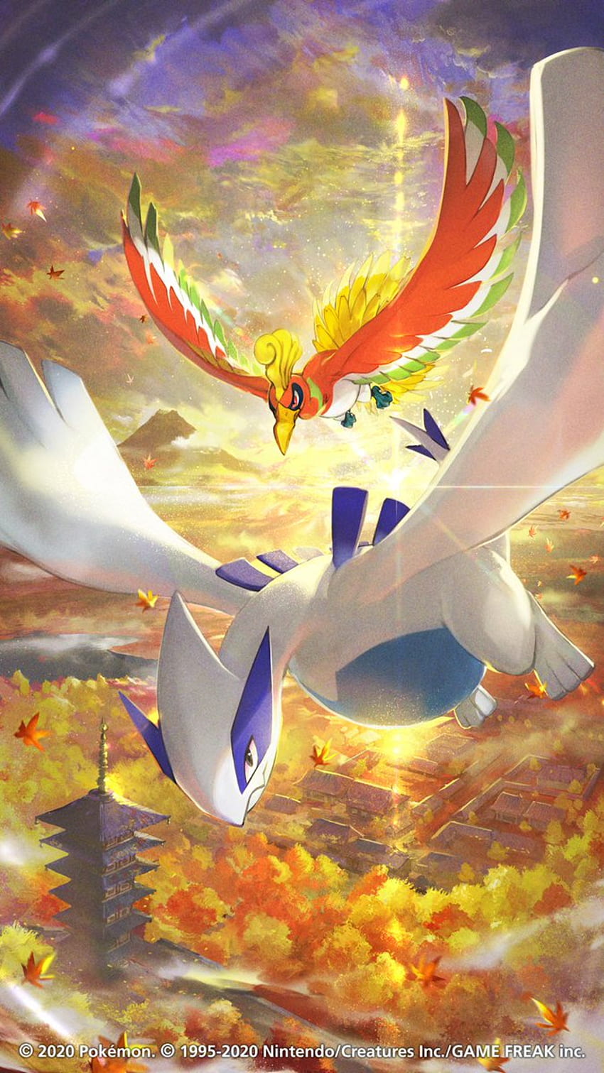 PLDH The Second Legendary Pokémon Has Been Shared In Anticipation Of The Crown Tundra Expansion! This Time We See Ho Oh And Lugia Soaring Over Ecruteak City!, Cool Lugia HD phone wallpaper