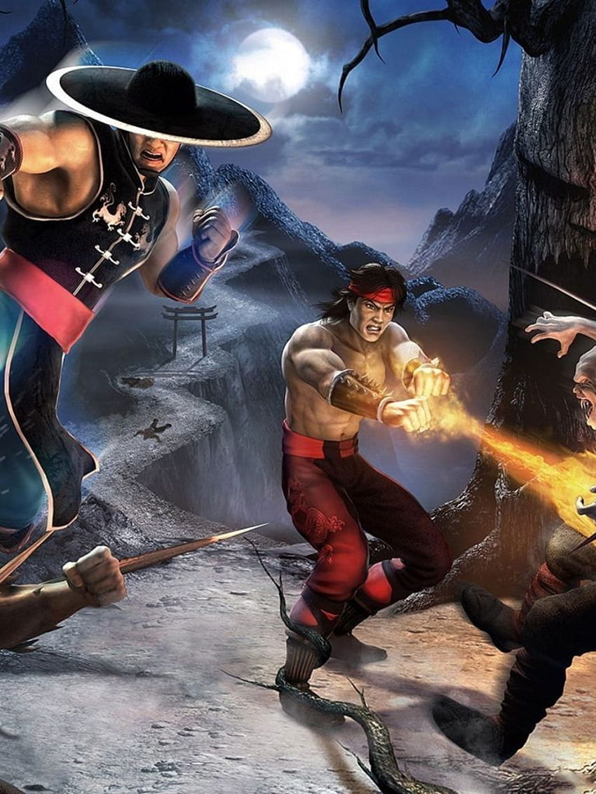 Kung Lao и Liu Kang в Mortal Kombat Shaolin Monks HD тапет за телефон