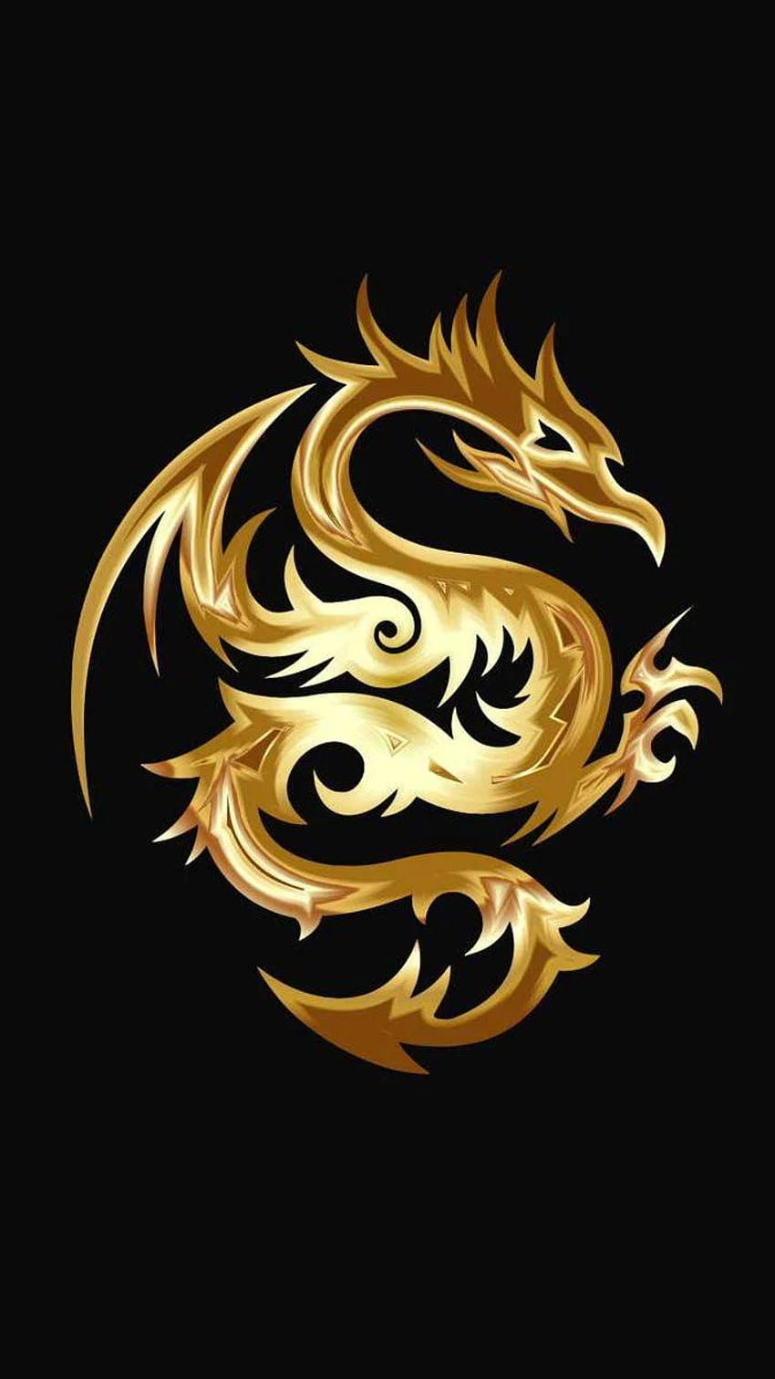 Gold And Black Dragon, Cool Golden Dragon HD phone wallpaper