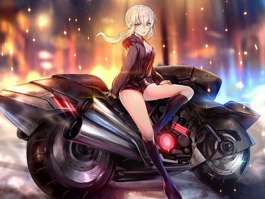 Saber Alter On Bike, Riding, Fate Grand Order HD тапет