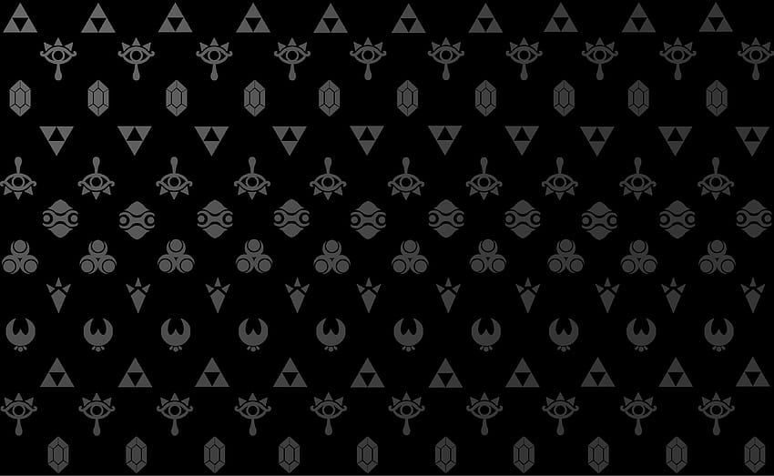 다양한 기호를 사용한 All Simple, Black and White Zelda HD 월페이퍼