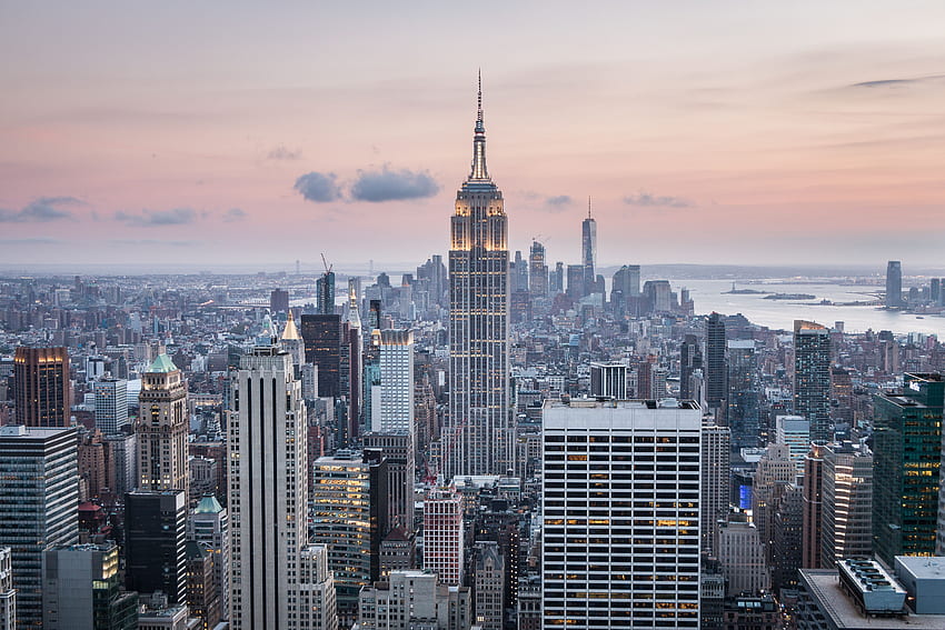 Villes, États-Unis, Vue d'en haut, Gratte-ciel, États-Unis, New York Fond d'écran HD
