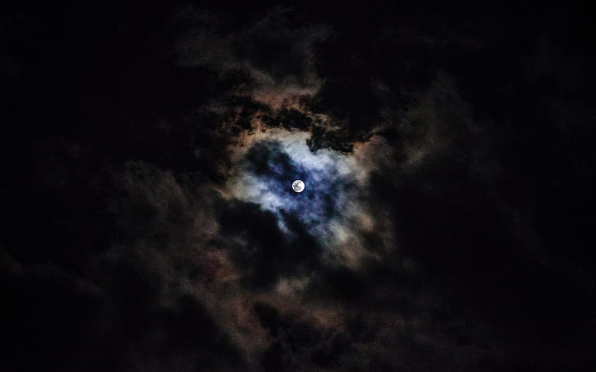 밤, 구름, 달, 어둠 HD 월페이퍼