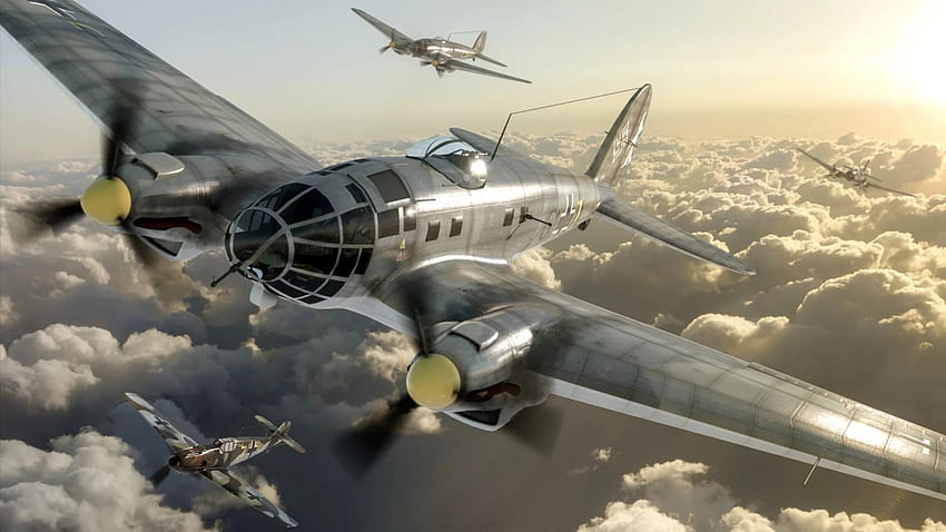 Luftwaffe - Deutsche Bomberflugzeuge aus dem 2. Weltkrieg - & Hintergrund, Flugzeuge aus dem 2. Weltkrieg HD-Hintergrundbild