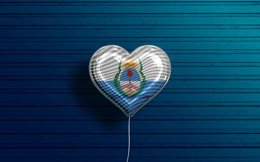 I Love Mendoza, , realistic balloons, blue wooden background, Day of Mendoza, Argentine provinces, flag of Mendoza, Argentina, balloon with flag, Provinces of Argentina, Mendoza flag, Mendoza HD wallpaper