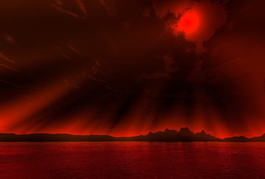 Dark Red Sky, Crimson Red HD wallpaper