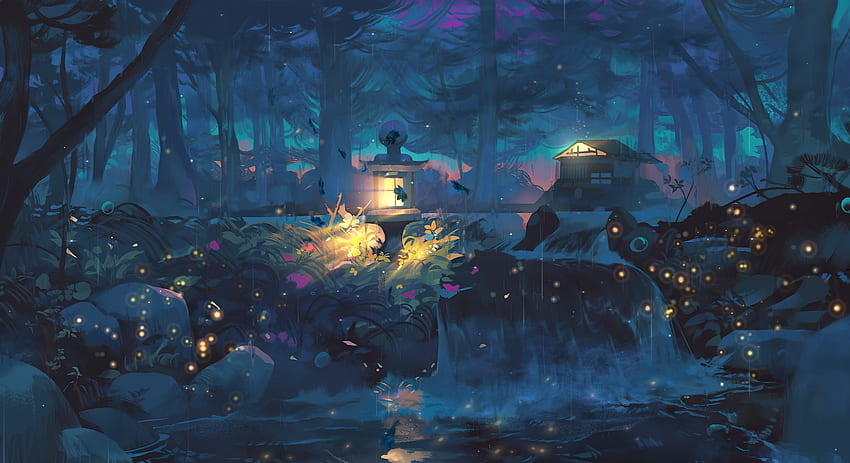 고요한 밤의 숲 - 풍경 라이브 [ ] HD 월페이퍼