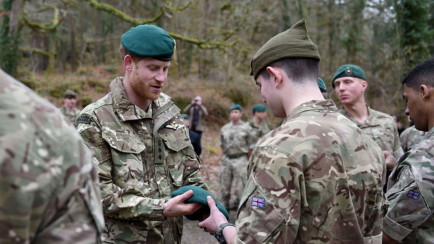 Prince Harry presents Royal Marines with green berets. UK News HD wallpaper