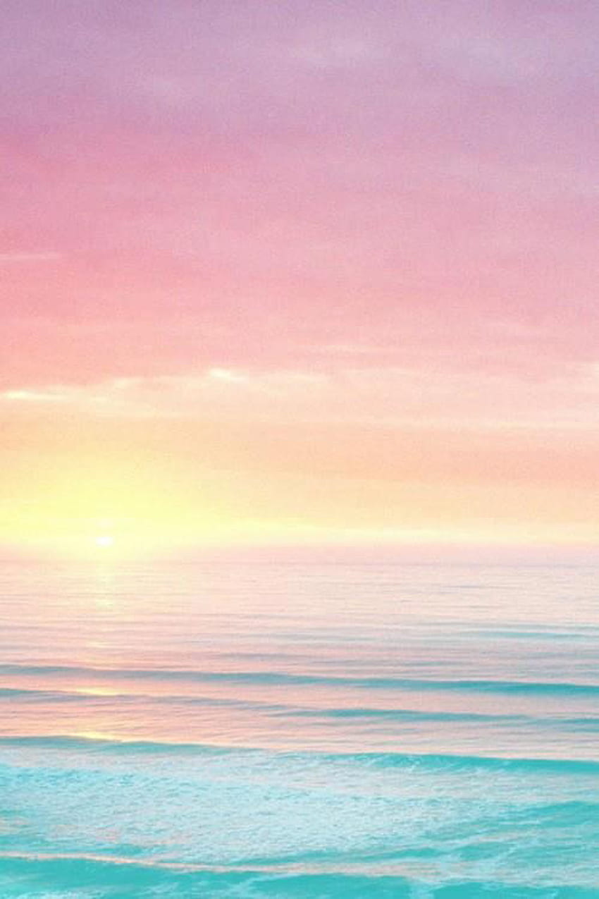아이폰. 하늘, 수평선, 바다, 블루, 핑크, 바다 HD 전화 배경 화면